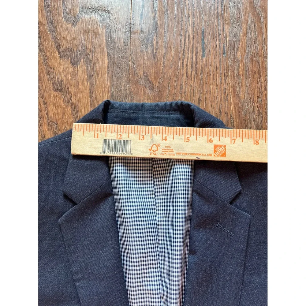 Banana Republic Blazer Mens Grey Gingham Lined Wool Sport Coat 40L